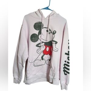 Disney Mickey And Friends Light Pink Mickey Mouse Hoodie Sz L Great Condition